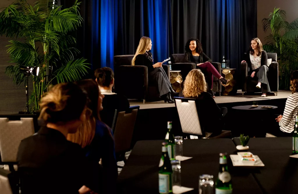 Panel at a meeting