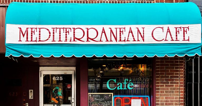 The front of Mediterranean Cafe in Madison, featuring a welcoming exterior and storefront entrance that invites guests to enjoy authentic Mediterranean cuisine in a casual setting.